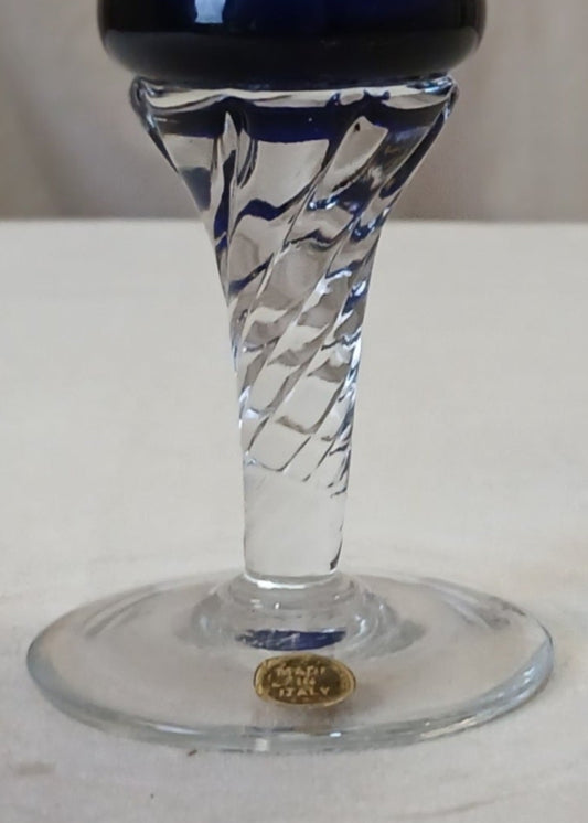 Blå krystall champagne glass