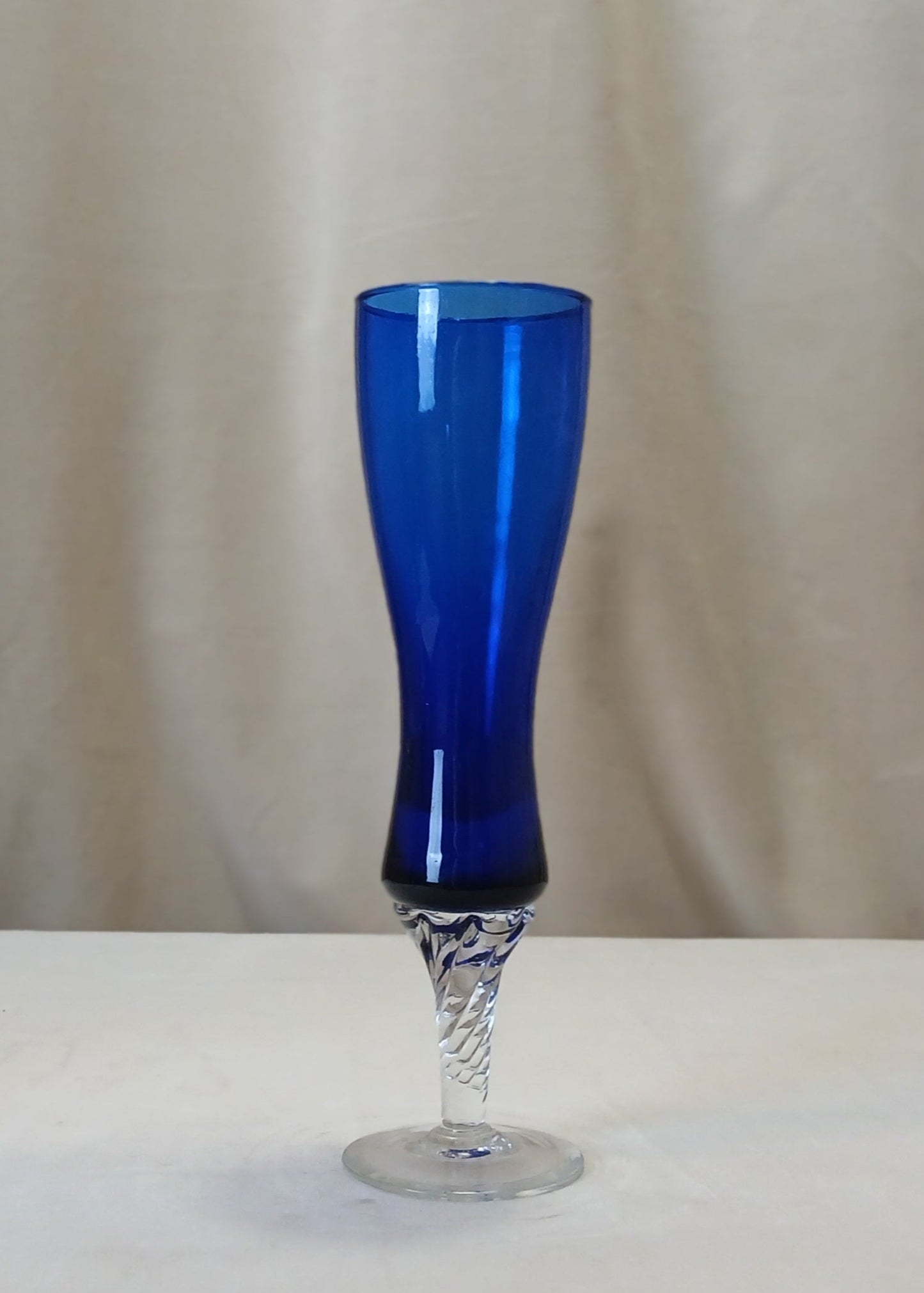 Blå krystall champagne glass