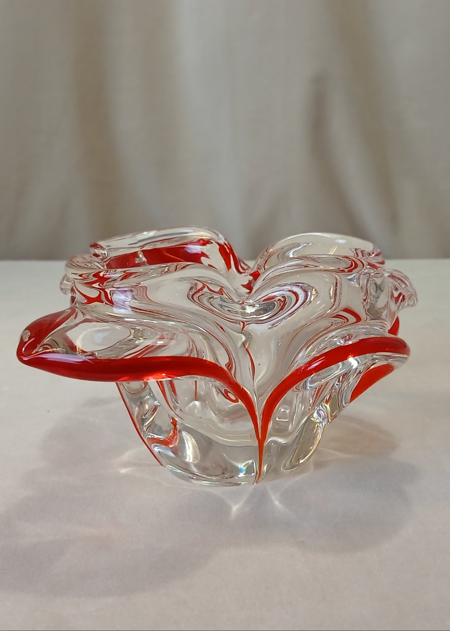 Rød glass Skål