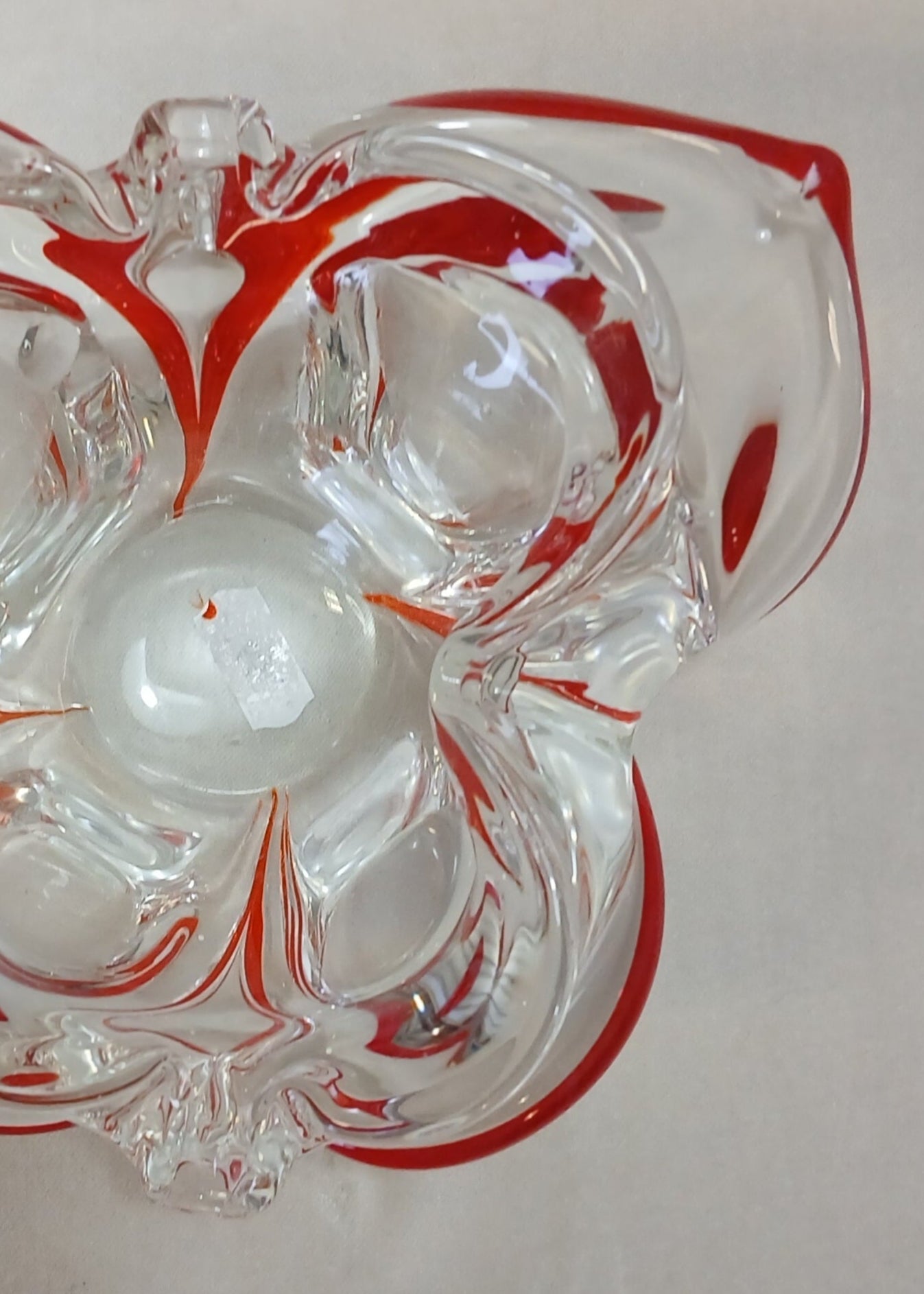 Rød glass Skål