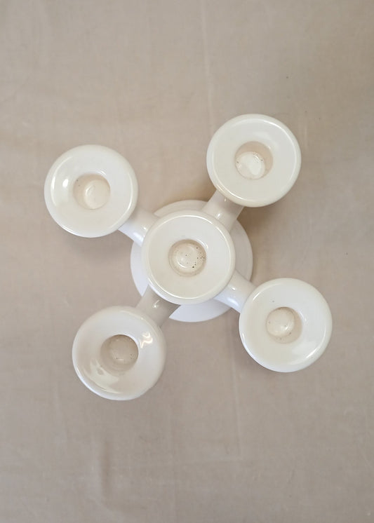 Hvit lysestake 5-armer