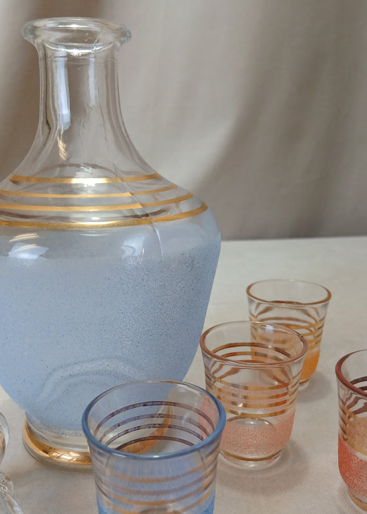 Blå Karaffel med småglass