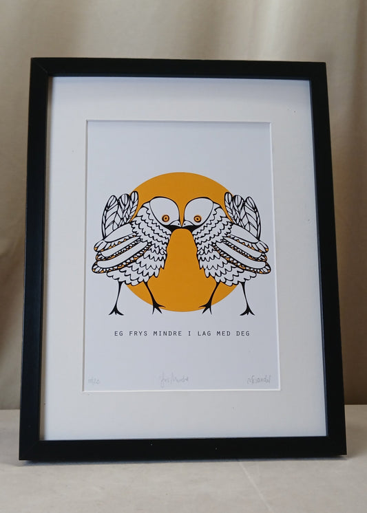 "Eg frys mindre i lag med deg" Oker