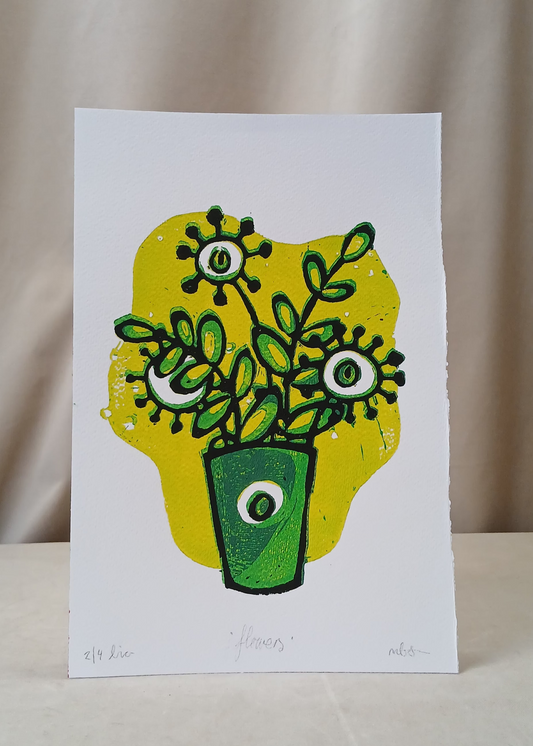 Flower-Linotrykk av martinepine