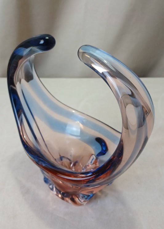 Blå og Orange Murano glass skål