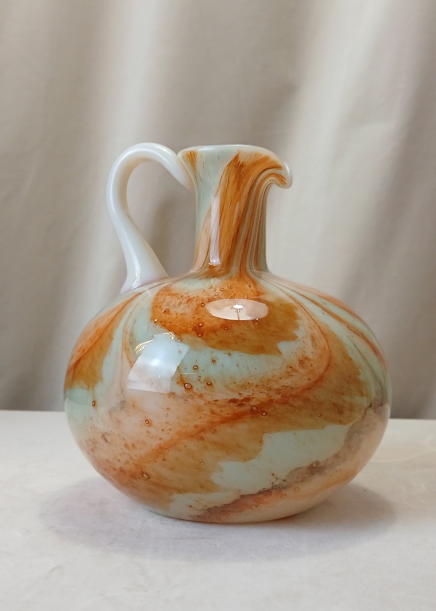 Turkis og Orange Opalin vase