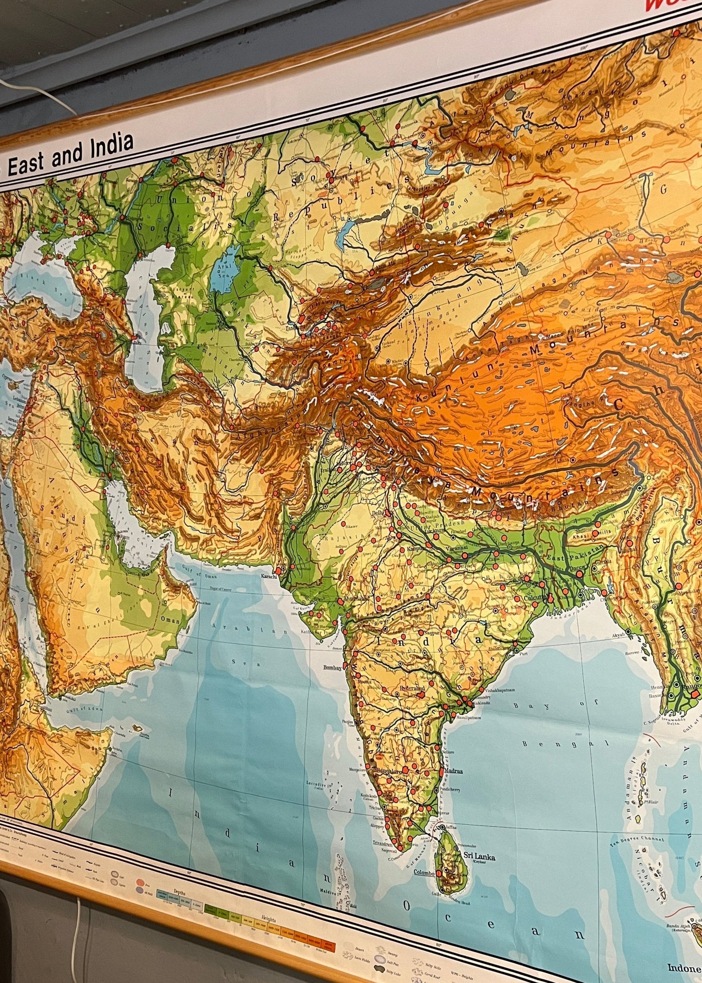 Gammelt kart over Midtøsten og India.