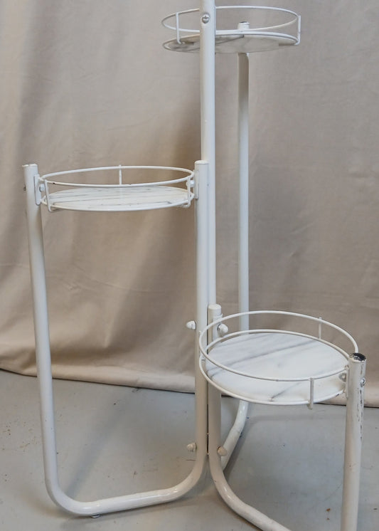 Hvit Pidestall med marmorplater. 80-tallet