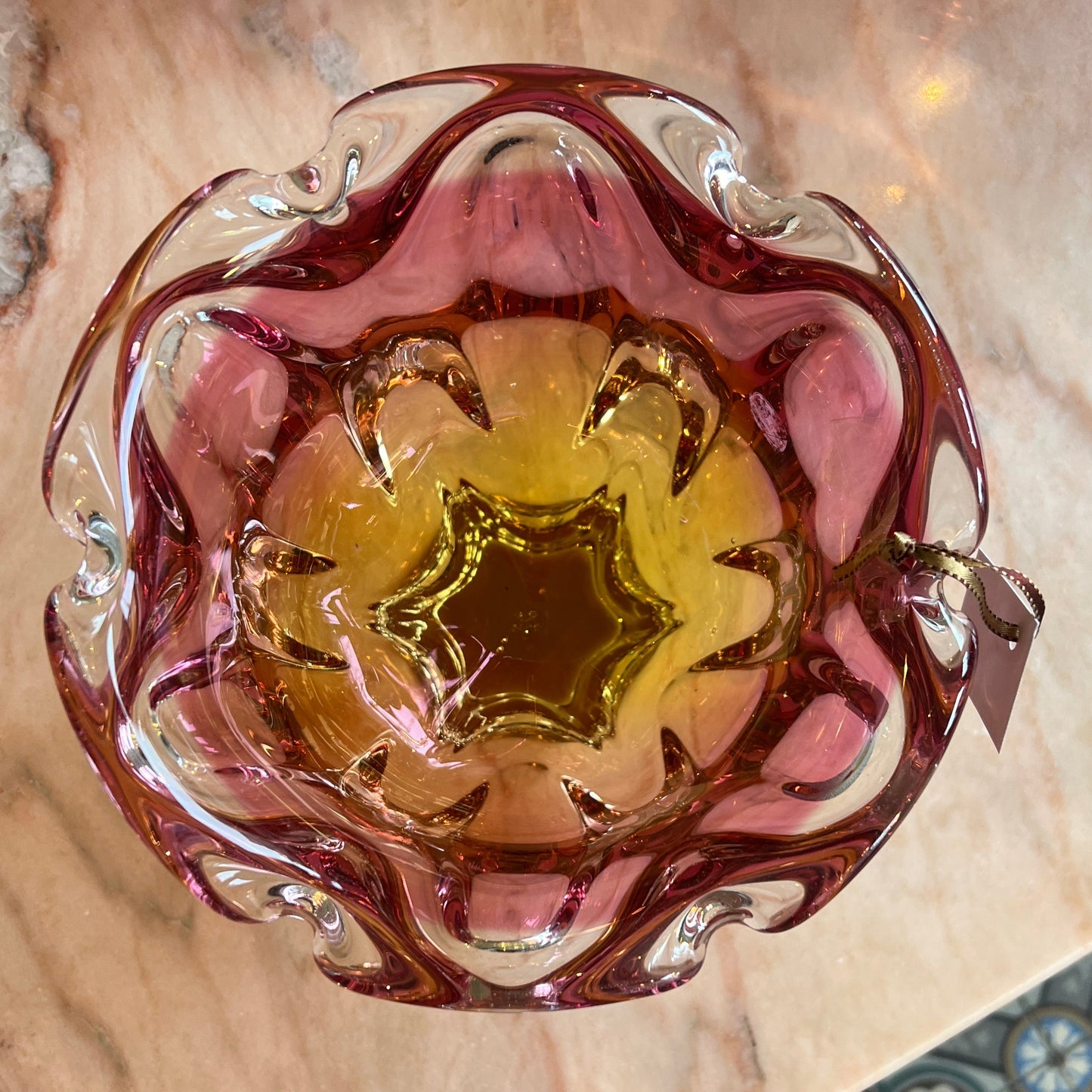 Rosa Glassskål fra Joseph Hospodka