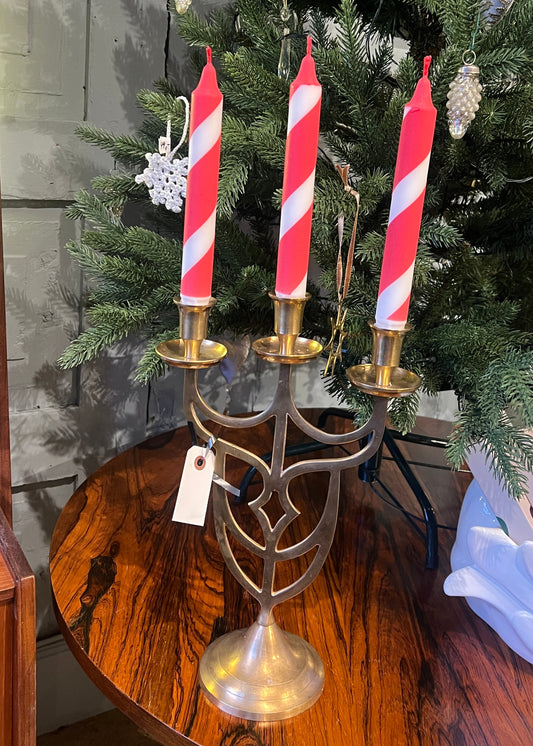 3 armet lysestake i Messing