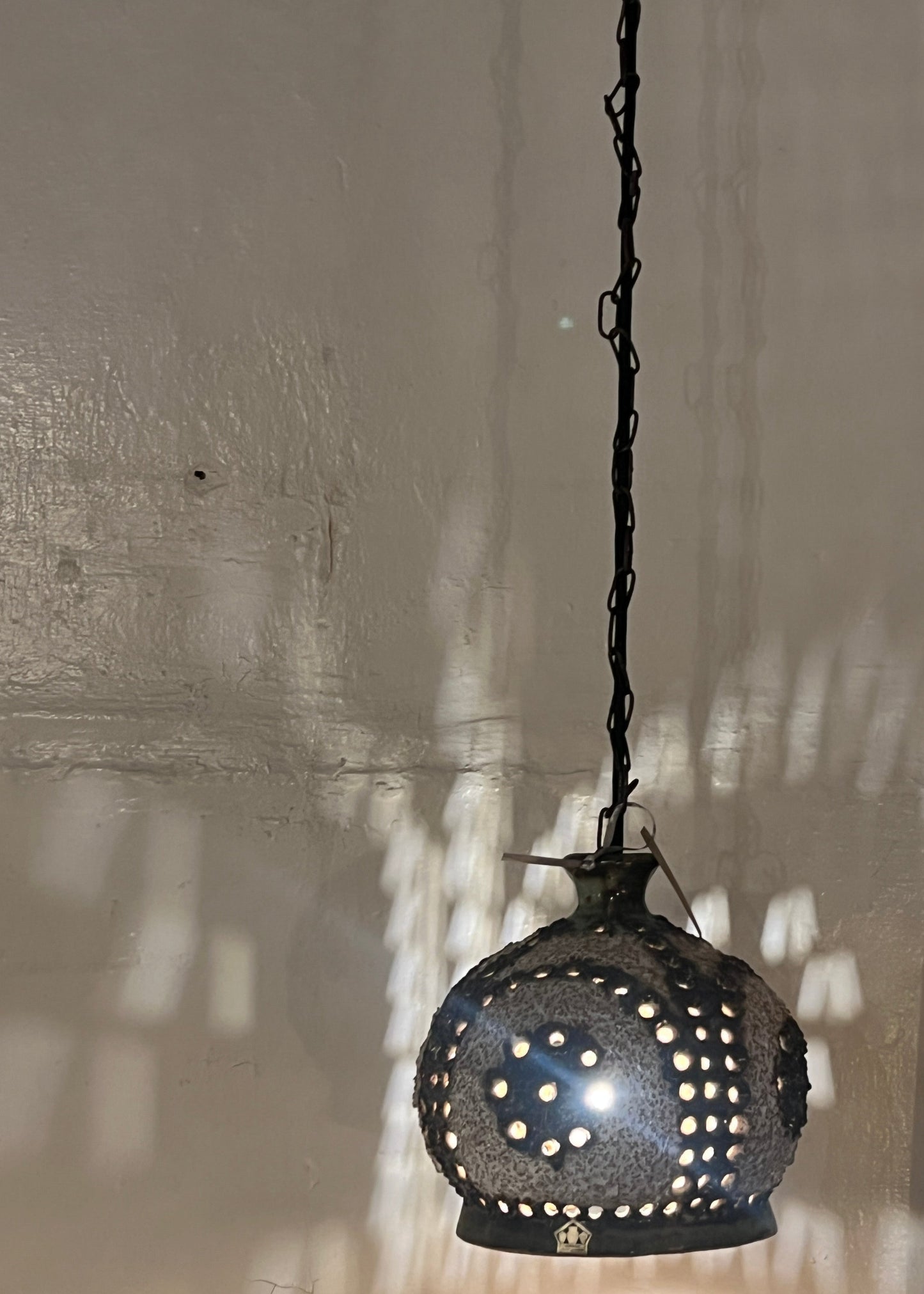 Grøn keramikk lampe