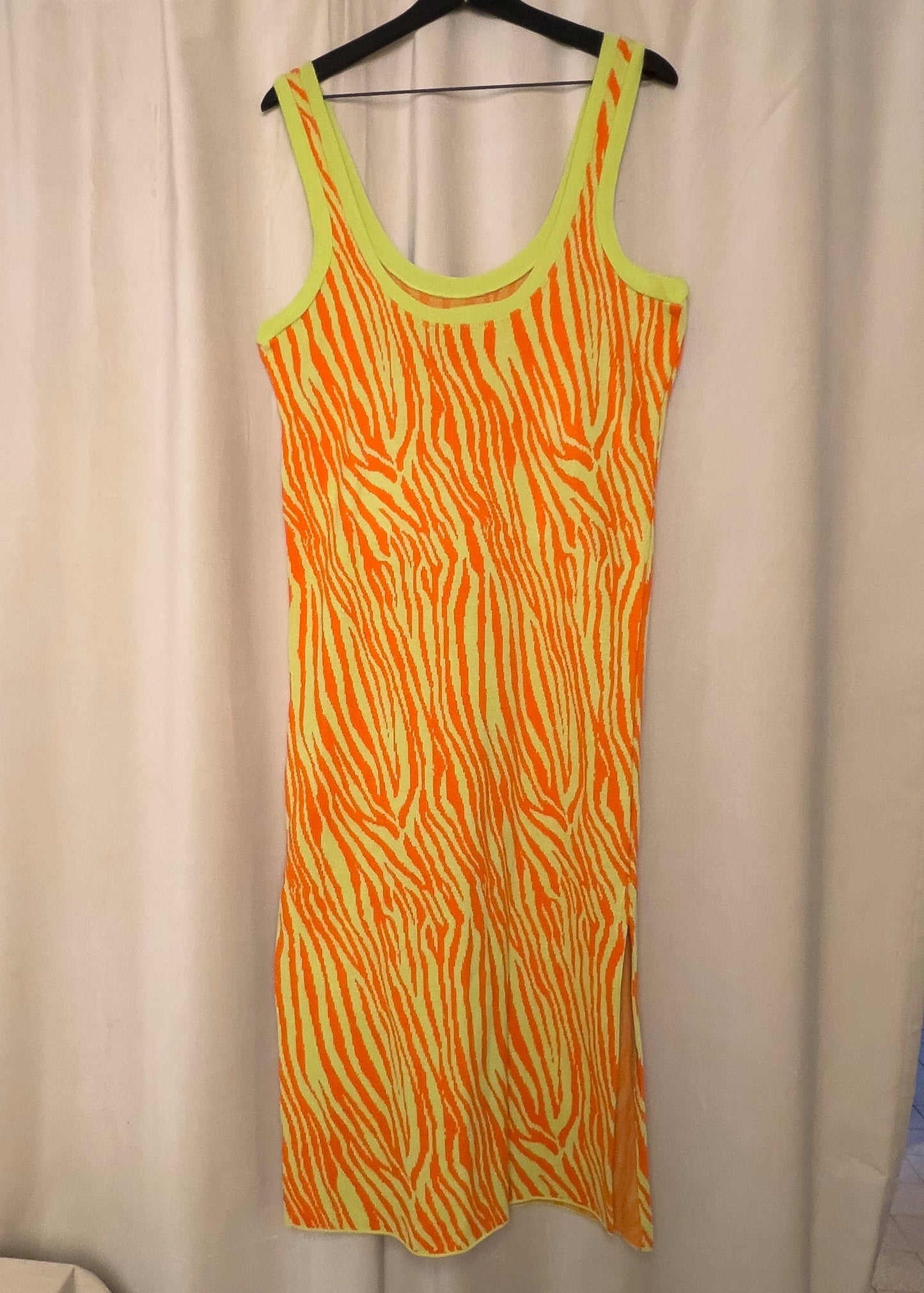 Orange jersey kjole 90-talls