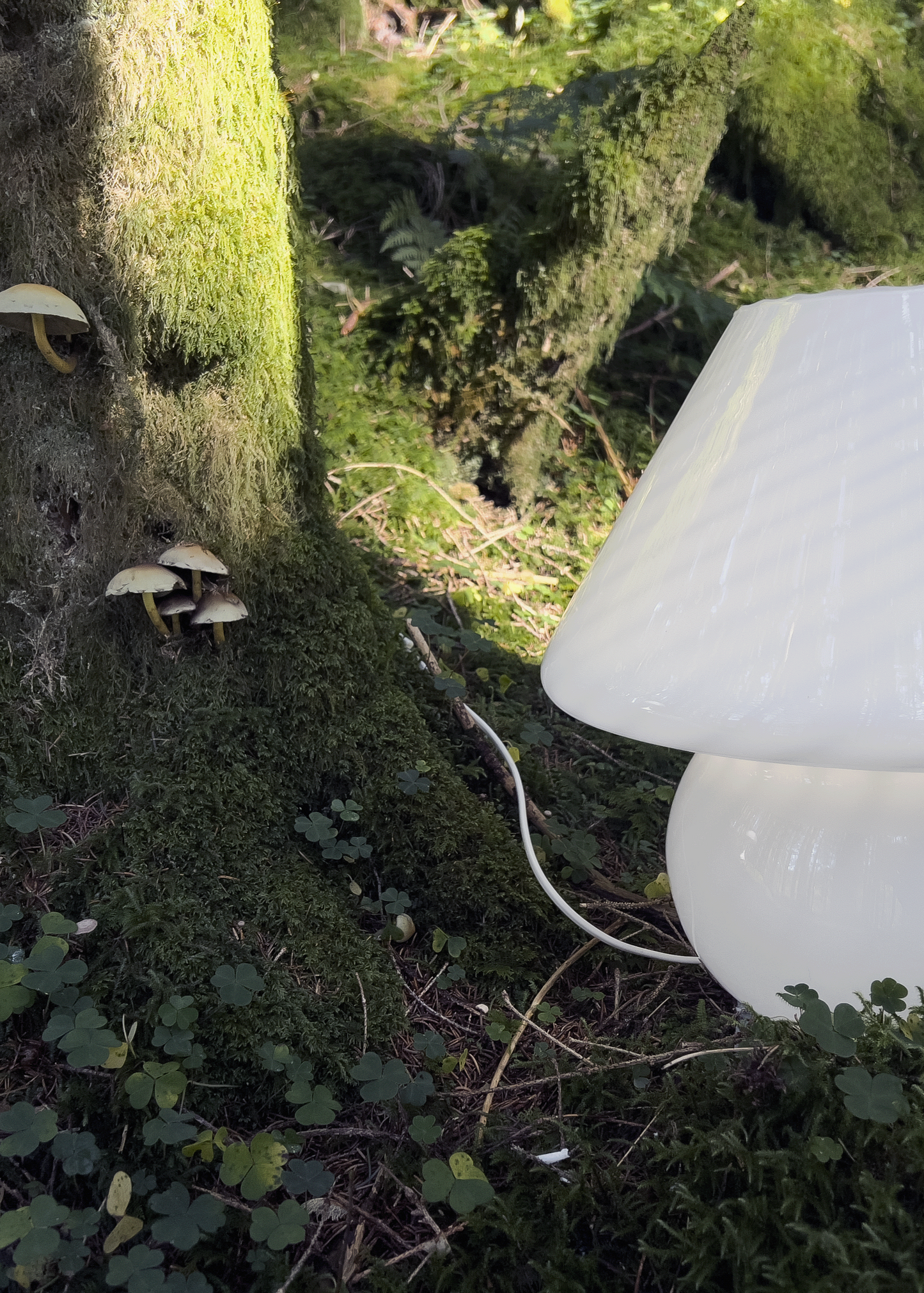 Stor Hvit Murano Swirl lampe