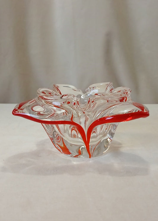 Rød glass Skål