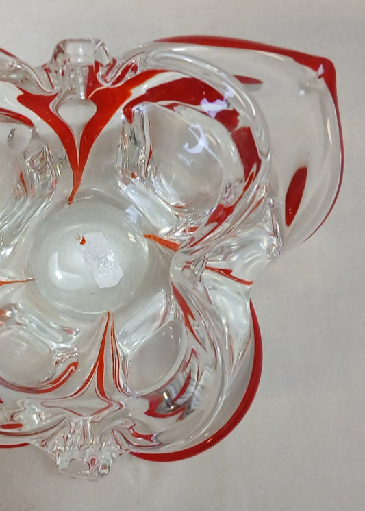 Rød glass Skål
