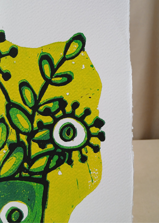 Flower-Linotrykk av martinepine