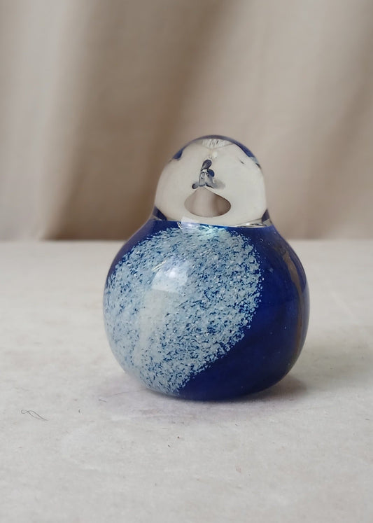 Blå fugl i kunstglass