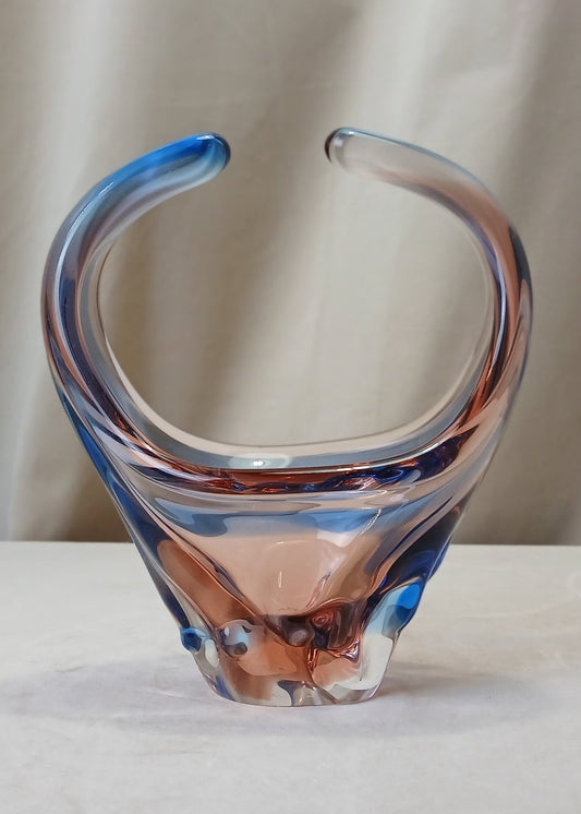 Blå og Orange Murano glass skål