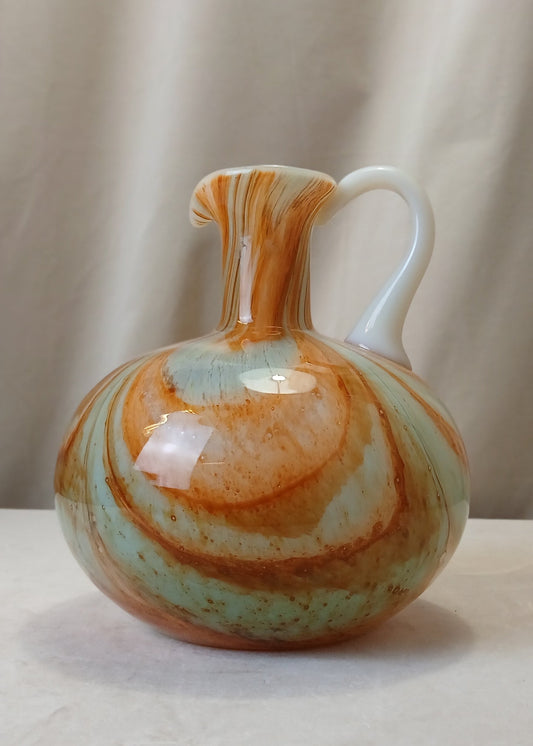 Turkis og Orange Opalin vase