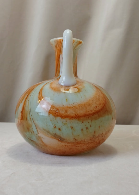 Turkis og Orange Opalin vase