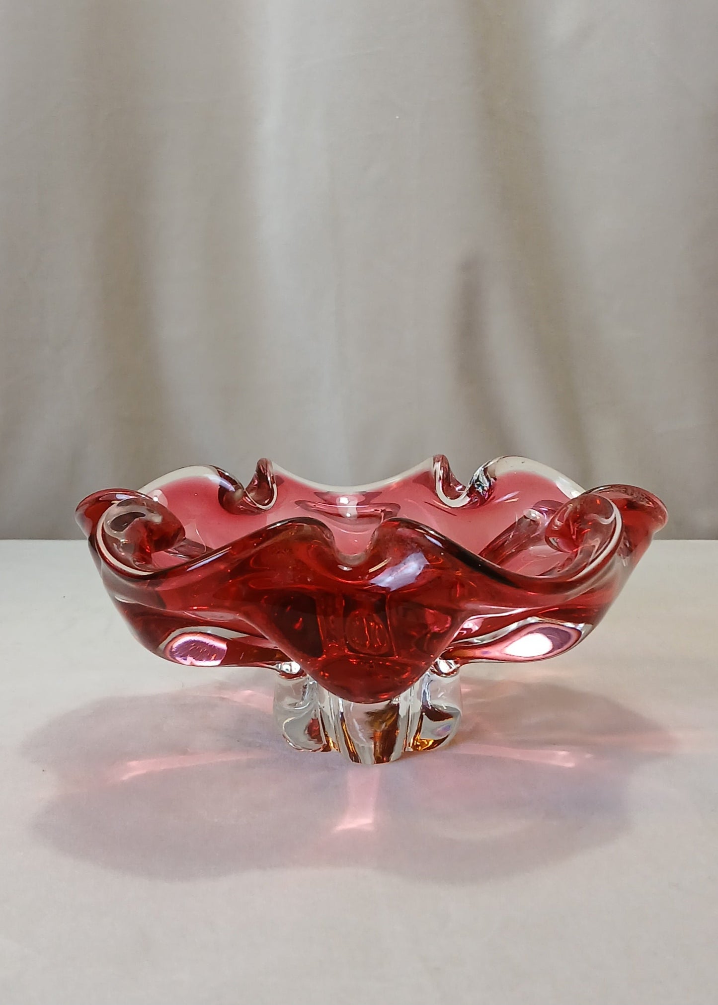 Flott munnblåst Josef Hospodka glasskål fra Bohemia