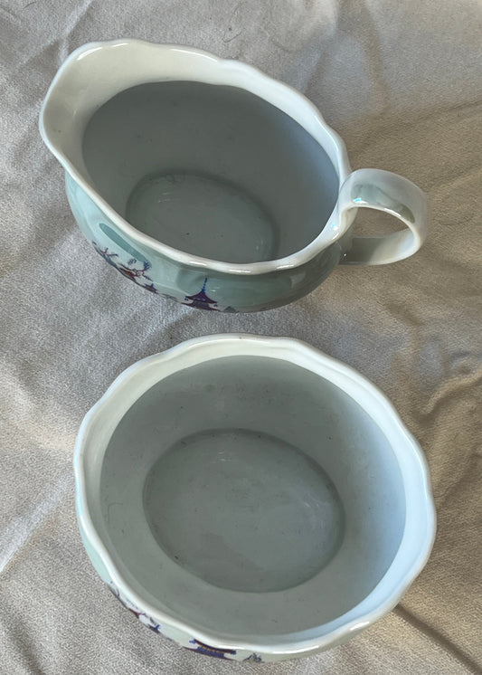 Sukker og melk sett med Japansk motiv