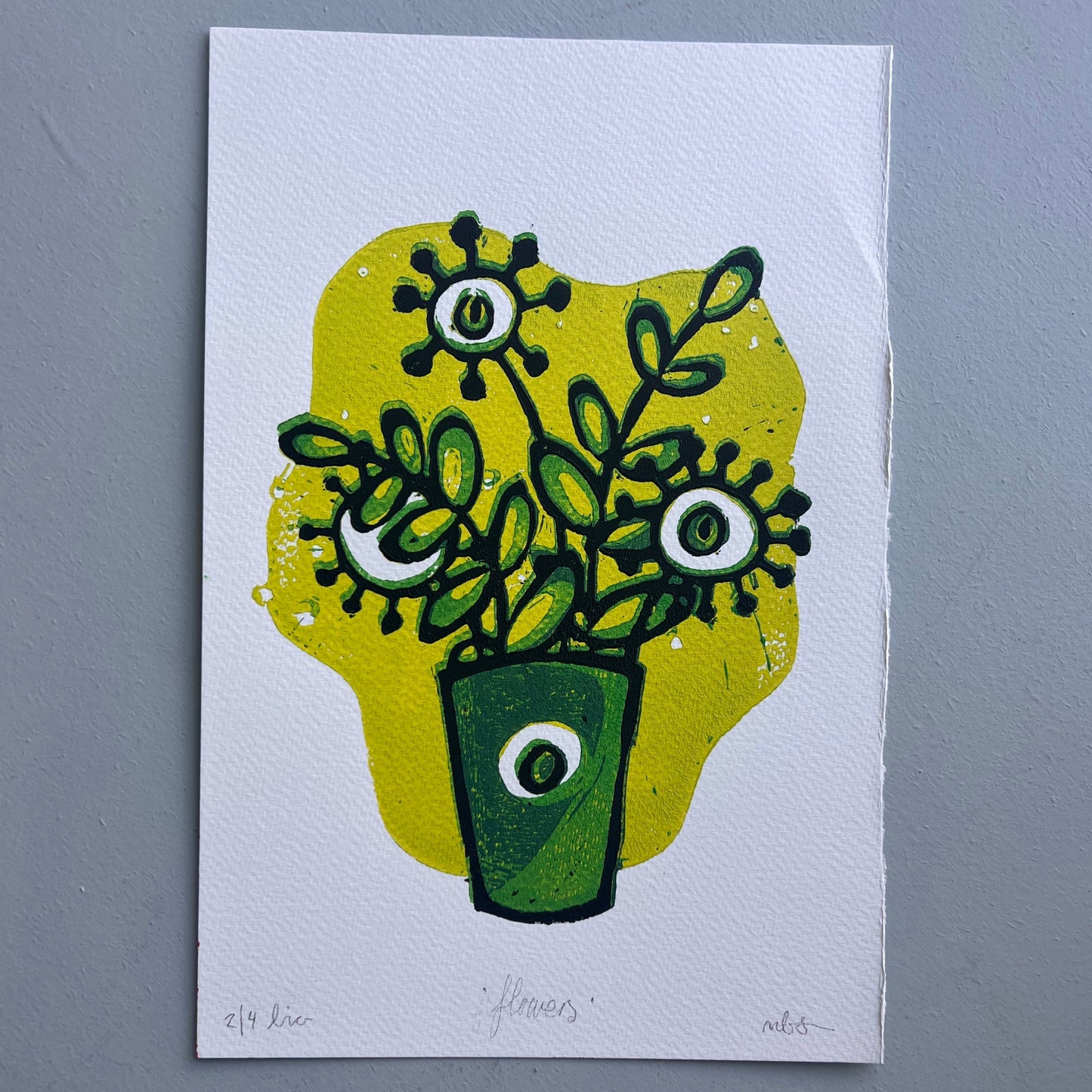 Flower-Linotrykk av martinepine