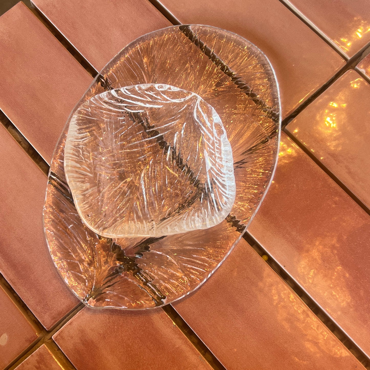 Smørfat i glass fra Hadeland