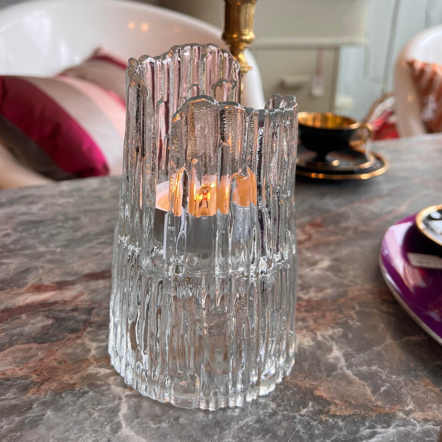 Glass lysestake til te-lys