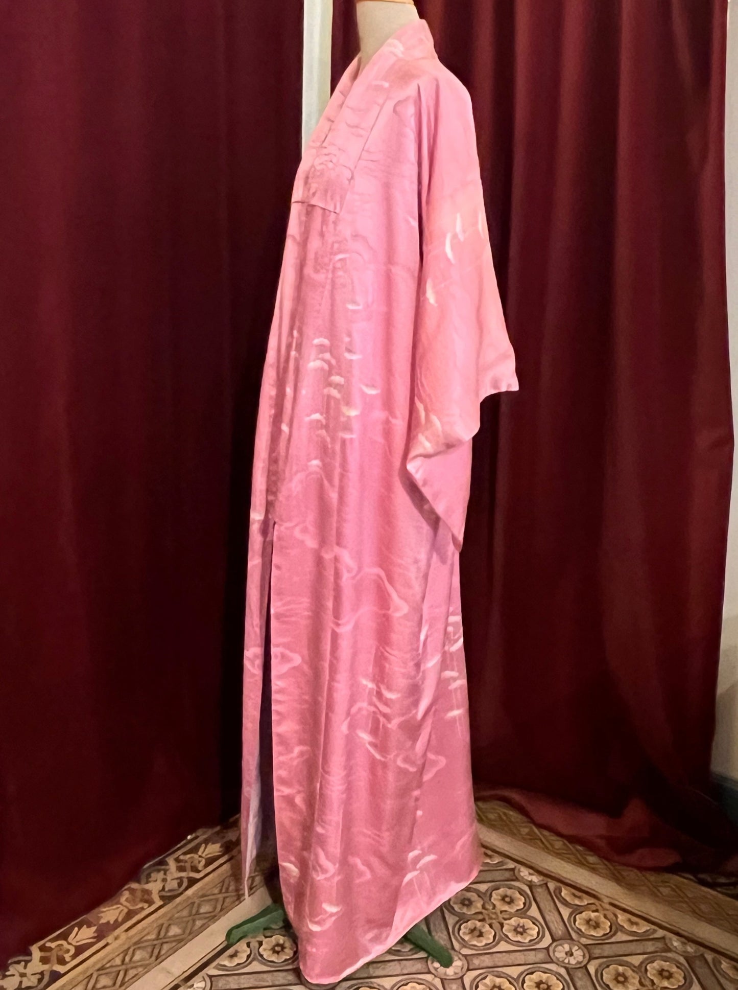 Rosa lang silke kimono