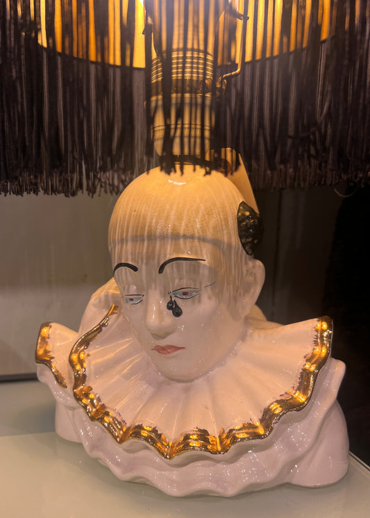 Klovne lampe med svart skjerm