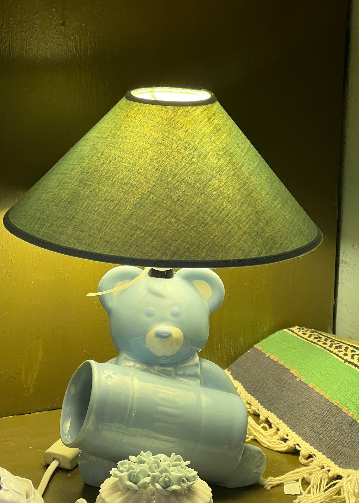 Blå bamse lampe
