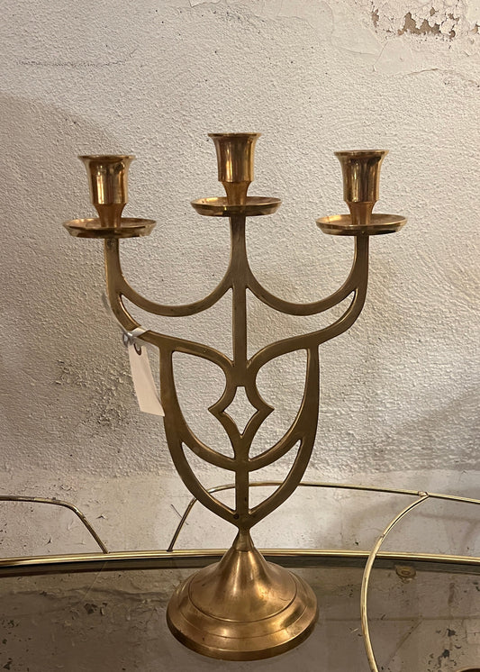 3 armet lysestake i Messing