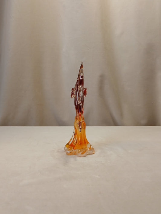 Rød glass fisk, Murano glass.