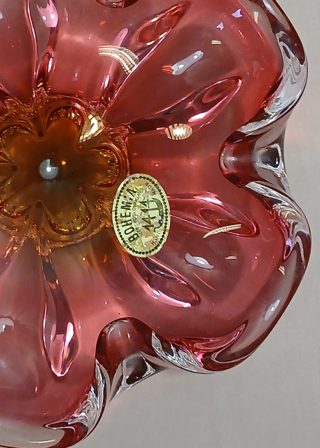 munnblåst Josef Hospodka glasskål fra Bohemia