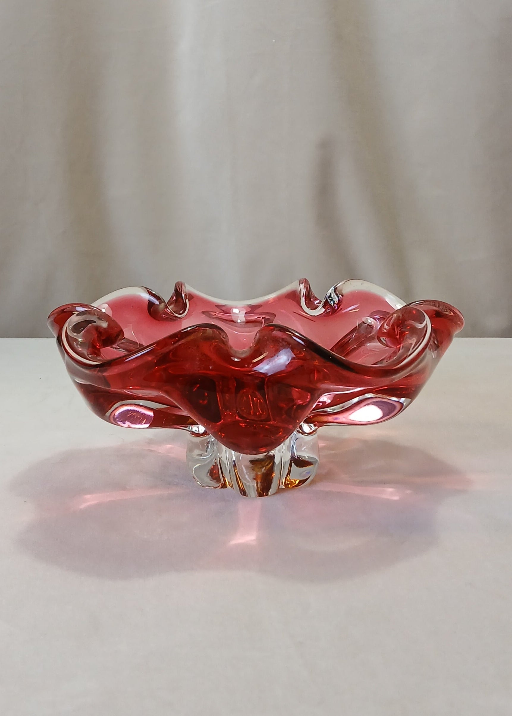 munnblåst Josef Hospodka glasskål fra Bohemia