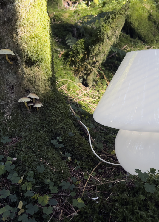 Stor Hvit Murano Swirl lampe
