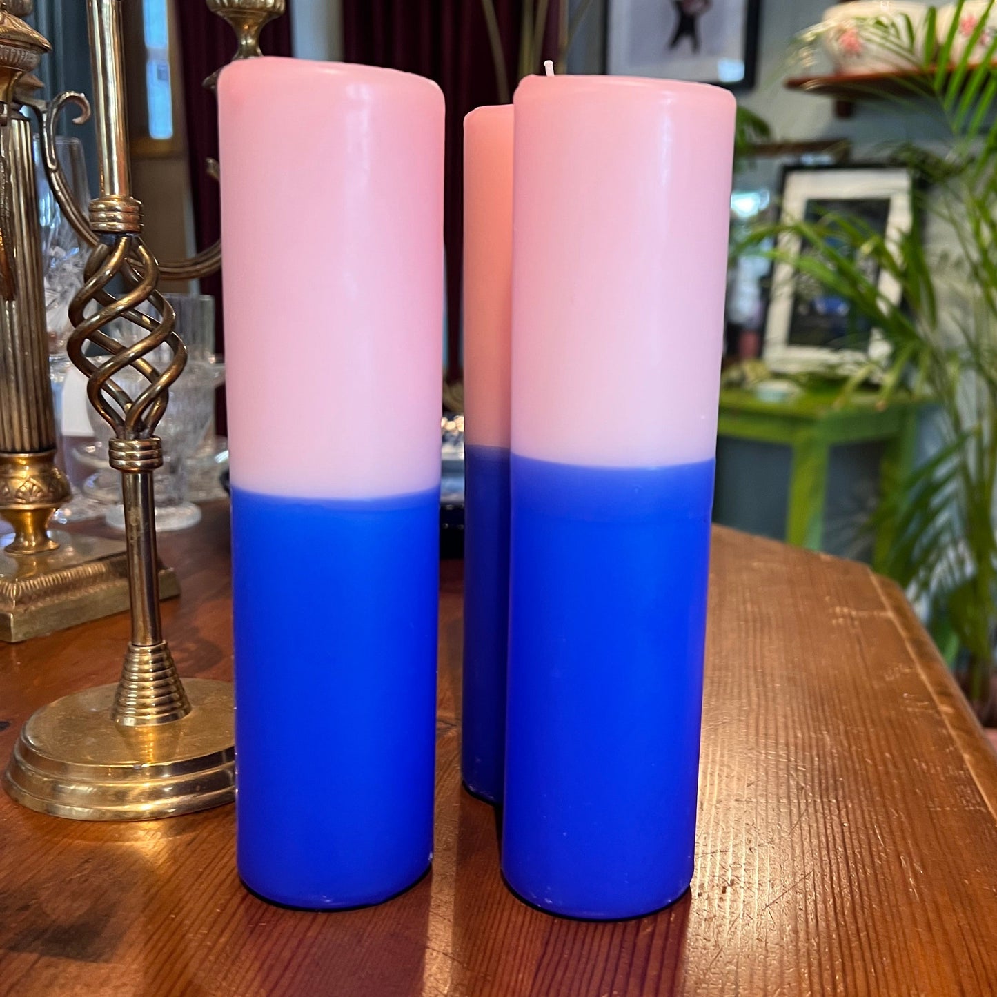 Stearinlys kubbe i to farger fra det Kulestøberi